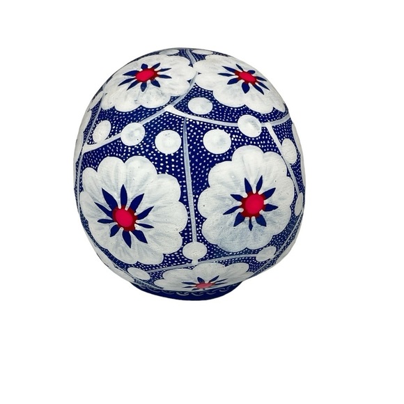 Mexican Clay Skull Hand painted - Picture 4 of 7